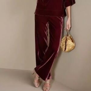 Soft Surroundings Velvet Pull On High Rise Pants With Pockets Large Tall